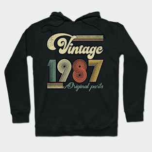 Retro Vintage 1987 37th Birthday Gift Men Women 37 Years Old Hoodie